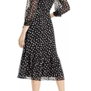 Elegant Black Floral Midi Dress